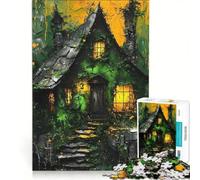 Rompecabezas de 1000 Piezas para Adolescentes Casa de Brujas embrujada decoración de Pared de Juguete Ideal para Pasar el Tiempo en casa Durante Las Vacaciones para Fortalecer el Amor Entre Parejas