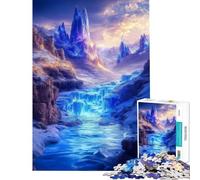 Rompecabezas de 1000 Piezas para Adolescentes Cascada con cañón de Cristal Azul Brillante Ideal para cumpleaños Navidad o como Juego Educativo Divertido y humorístico para Mayores de 14 años 38x52cm