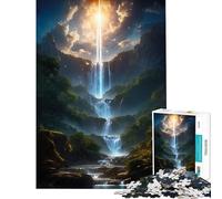 Rompecabezas de 1000 Piezas para Adolescentes Cascada de luz Divina difícil y desafiante decoración de Pared Juguetes de Bricolaje para Mayores de 14 años Juego de Rompecabezas Incluido (38x52cm)