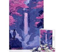 Rompecabezas de 1000 Piezas para Adolescentes Cascada de Sakura Juguetes de Bricolaje Regalos para Mujeres y Hombres Juego práctico para fomentar el Amor en Pareja tamaño 38x52cm