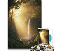 Rompecabezas de 1000 Piezas para Adolescentes: Cascada Dorada en un frondoso Bosque, Juegos Familiares, decoración del hogar, Regalos de Amigo Secreto (50x75cm)