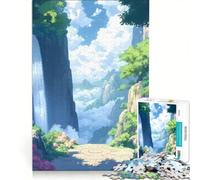 Rompecabezas de 1000 Piezas para Adolescentes: Cascada en la Cima de una montaña fantástica, Juegos educativos, decoración de Pared, 50x75cm