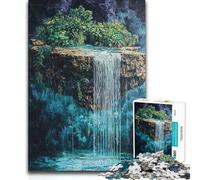 Rompecabezas de 1000 Piezas para Adolescentes, Cascada Flotante, Oasis, decoración de Pared, Juegos de relajación, Apto para Mayores de 14 años, 38x26cm