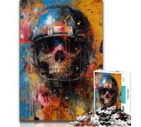 Rompecabezas de 1000 Piezas para Adolescentes Casco de Calavera 1000 Piezas para Adultos Juegos educativos decoración de Pared cumpleaños y Navidad 75x50cm
