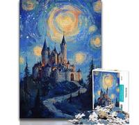 Rompecabezas de 1000 Piezas para Adolescentes Castillo bajo Las Estrellas, Entrena tu Cerebro y Tus Manos, Regalo de cumpleaños, decoración de Pared para Mayores de 14 años, 38x26cm