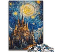 Rompecabezas de 1000 Piezas para Adolescentes Castillo bajo Las Estrellas, Rompecabezas para Adolescentes, antiestrés, desafío difícil, Regalo de Amigo Secreto (26x38cm)