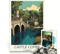 Rompecabezas de 1000 Piezas para Adolescentes: Castillo Combe, Cotswolds, Juegos educativos, Actividades Divertidas para Hacer en casa, colección de Artistas, Bellas Artes 38x52cm