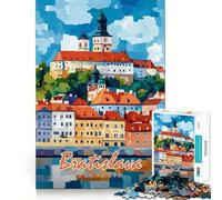 Rompecabezas de 1000 Piezas para Adolescentes Castillo de Bratislava,Paisaje Urbano,Corte preciso,Manualidades,Ejercicio Mental,diversión,Tiempo de Relax,Juego,Actividad de cumpleaños (38x52cm)