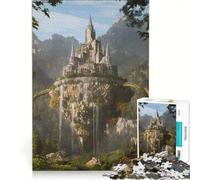 Rompecabezas de 1000 Piezas para Adolescentes: Castillo de fantasía en una Isla Flotante Juegos relajantes, desafiantes para completar y Que fomentan el Amor Entre Parejas 50x75cm