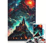 Rompecabezas de 1000 Piezas para Adolescentes: Castillo de fantasía Nocturno, Juego práctico, desafío difícil, colección de Artistas, Bellas Artes 38x52cm