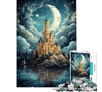 Rompecabezas de 1000 piezas para adolescentes Castillo de nubes fantasía difícil y desafiante decoración de pared juguetes de bricolaje para mayores de 14 años Juego de rompecabezas incluido (38x52cm)