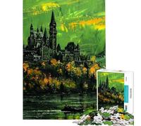 Rompecabezas de 1000 Piezas para Adolescentes Castillo en una Isla Rompecabezas para Adultos Juego de ingenio Ensamblaje de Patrones Ayuda a ejercitar el Cerebro (Tamaño 38x52cm)