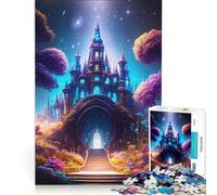 Rompecabezas de 1000 Piezas para Adolescentes: Castillo Encantado Nocturno, Juego práctico, desafío difícil, colección de Artistas, Bellas Artes 50x75cm