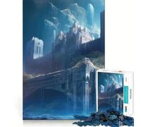 Rompecabezas de 1000 Piezas para Adolescentes Castillo,mitología,Cascada,Arte de Corte preciso,Juego Divertido para concentrarse,Tiempo de Juego Relajante,Regalo de cumpleaños (38x26cm)
