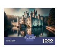 Rompecabezas De 1000 Piezas para Adolescentes Castle on Water with Swans Rompecabezas para Adultos Juguetes De Bricolaje Montaje De Patrones Ayuda A Ejercitar El Cerebro 38x26cm/1000pcs