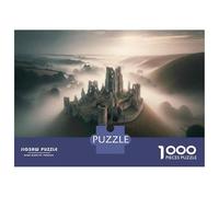 Rompecabezas De 1000 Piezas para Adolescentes Castle Ruins in Misty Landscape Rompecabezas para Adultos Juegos Relajantes Alivia El Estrés Ayuda A Ejercitar El Cerebro 70x50cm/1000pcs