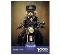 Rompecabezas De 1000 Piezas para Adolescentes Cat Biker Rompecabezas para Adultos Juego Práctico Difícil Regalos De Cumpleaños Y Únicos 70x50cm/1000pcs