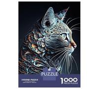 Rompecabezas De 1000 Piezas para Adolescentes Cat Contemporary Art Rompecabezas para Adultos Juegos Relajantes Desafío Difícil Ayuda A Ejercitar El Cerebro 38x26cm/1000pcs
