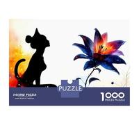 Rompecabezas De 1000 Piezas para Adolescentes Cat Girl and Cosmic Flower Rompecabezas para Adultos Juguetes Antiestrés Corte De Precisión Regalos para Amigos Y Familiares 52x38cm/1000pcs