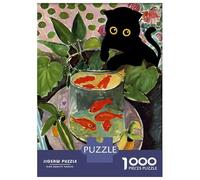 Rompecabezas De 1000 Piezas para Adolescentes Cat Goldfish Rompecabezas para Adultos Juegos Familiares Decoración De Pared Regalos Y Cumpleaños Únicos 52x38cm/1000pcs