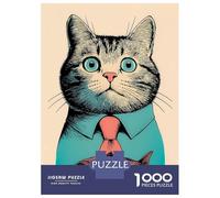 Rompecabezas De 1000 Piezas para Adolescentes Cat in A Shirt with Fish Rompecabezas para Adultos Juego De Ingenio Una Obra De Arte Gran Regalo para Jugar 70x50cm/1000pcs