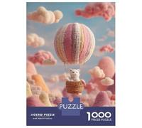 Rompecabezas De 1000 Piezas para Adolescentes Cat in Hot Air Balloon Dreamscape Rompecabezas para Adultos Juegos Relajantes Ensamblaje De Patrones Regalos De Cumpleaños Y Únicos 52x38cm/1000pcs