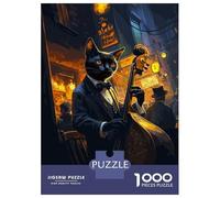 Rompecabezas De 1000 Piezas para Adolescentes Cat Jazz Musician Rompecabezas para Adultos Juegos Relajantes Regalos para Mujeres 52x38cm/1000pcs