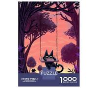 Rompecabezas De 1000 Piezas para Adolescentes Cat on The Swing Rompecabezas para Adultos Juego De Ingenio Decoración 70x50cm/1000pcs
