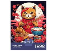 Rompecabezas De 1000 Piezas para Adolescentes Cat Ramen Ruby Rompecabezas para Adolescentes Juguetes Antiestrés Difícil Gran Regalo para Jugar 52x38cm/1000pcs