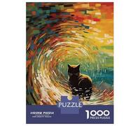 Rompecabezas De 1000 Piezas para Adolescentes Cat Wave Rompecabezas para Adultos Juegos Familiares Mejora La Memoria Cumpleaños Y Navidad 52x38cm/1000pcs