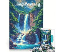 Rompecabezas de 1000 Piezas para Adolescentes: Cataratas de Kuang Si, Juego Educativo, Actividades Divertidas para Hacer en casa, fortalece el Amor Entre Parejas 38x52cm