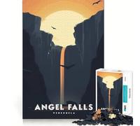 Rompecabezas de 1000 Piezas para Adolescentes Cataratas del Ángel,Venezuela Juego de lógica de Corte Suave Tiempo de Juego Relajante Regalo Ideal para cumpleaños y para Aficionados (50x75cm)