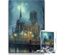 Rompecabezas de 1000 Piezas para Adolescentes, Catedral de Chartres, París Un Juego único, Divertido y Divertido, artístico (38x26cm)