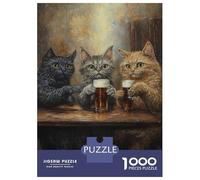 Rompecabezas De 1000 Piezas para Adolescentes Cats at The Bar -2 Rompecabezas para Adolescentes Juegos Relajantes Montaje De Patrones Regalos para Amigos Y Familiares 38x26cm/1000pcs