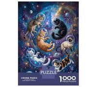 Rompecabezas De 1000 Piezas para Adolescentes Cats in Space Adventure Rompecabezas para Adultos Juegos Relajantes Decoración del Hogar Actividades Divertidas En Casa 38x26cm/1000pcs