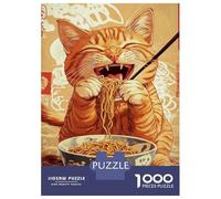 Rompecabezas De 1000 Piezas para Adolescentes Cat'S Noodle Feast -1 Rompecabezas para Adolescentes Juguetes Antiestrés Regalos para Mujeres Regalos para Reducir El Estrés 70x50cm/1000pcs