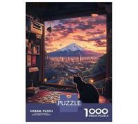 Rompecabezas De 1000 Piezas para Adolescentes Cat'S View of Mount Fuji -2 Rompecabezas para Adultos Juegos De Relajación Desafío Difícil Desafío Educativo 70x50cm/1000pcs