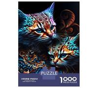 Rompecabezas De 1000 Piezas para Adolescentes Cats Vivid and Colorful Rompecabezas para Adultos Juegos Relajantes Decoración Desafío Educativo 52x38cm/1000pcs