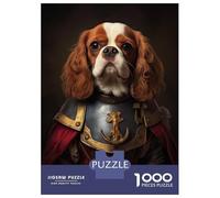 Rompecabezas De 1000 Piezas para Adolescentes Cavalier Dog In Armor Rompecabezas para Adultos Juegos Relajantes Arte De Pared Diversión En Casa Actividades, 70x50cm/1000pcs