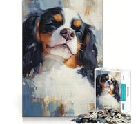 Rompecabezas de 1000 Piezas para Adolescentes Cavalier King Charles Spaniel Premium Cut Fun Focus Fun Game Easy Time Play Christmas Art Display (38x26cm)