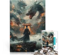 Rompecabezas de 1000 Piezas para Adolescentes Cazador de Dragones Desafío difícil para aliviar el estrés decoración de Pared 38x26cm