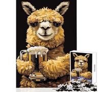 Rompecabezas de 1000 Piezas para Adolescentes Cerveza de Alpaca Juguetes antiestrés Grandes Regalos y Juguetes Juego Familiar interacción Entre Padres e Hijos tamaño 38x52cm