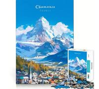 Rompecabezas de 1000 Piezas para Adolescentes Chamonix Mont Blanc Ajuste Juego Actividad Cerebral Inteligente Tiempo de Juego Relajante Actividad de cumpleaños (38x26cm)