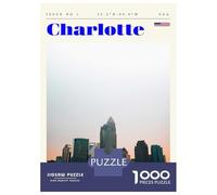 Rompecabezas De 1000 Piezas para Adolescentes Charlotte North Carolina Travel Art Rompecabezas para Adultos Juegos Divertidos Decoración Perfecta Regalo De Cumpleaños, Regalos, 38x26cm/1000pcs