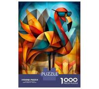 Rompecabezas De 1000 Piezas para Adolescentes Charming Flamingo - Cubist Cool in Shades Rompecabezas Juegos Relajantes Decoración De Pared Regalos para Amigos Y Familiares 70x50cm/1000pcs