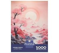Rompecabezas De 1000 Piezas para Adolescentes Cherry Blossom Landscape Painting Rompecabezas para Adultos Juegos Relajantes Montaje De Patrones Regalos para Amigos Y Familiares 38x26cm/1000pcs