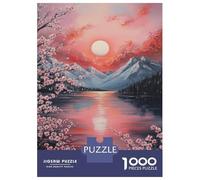 Rompecabezas De 1000 Piezas para Adolescentes Cherry Blossom Moonlight Rompecabezas para Adultos Juegos Divertidos Desafío Difícil para Cumpleaños, Navidad 52x38cm/1000pcs