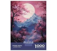 Rompecabezas De 1000 Piezas para Adolescentes Cherry Blossom Moonlit Landscape-1 Rompecabezas para Adultos Juguetes De Bricolaje Montaje De Patrones Ayuda A Ejercitar El Cerebro 38x26cm/1000pcs