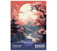 Rompecabezas De 1000 Piezas para Adolescentes Cherry Blossom Moonlit Landscape Rompecabezas para Adultos Juego Práctico Mejora La Memoria Regalo De Cumpleaños, Regalos, 52x38cm/1000pcs