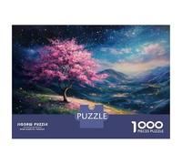 Rompecabezas De 1000 Piezas para Adolescentes Cherry Blossom Night Sky Rompecabezas Juegos Relajantes Decoración De Pared Regalos para Amigos Y Familiares 70x50cm/1000pcs